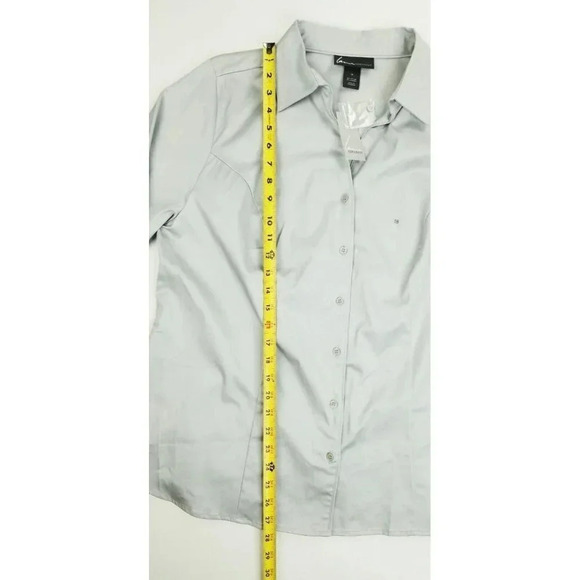 Lane Bryant Size 18 Women's Gray V Neck Long Sleeve Button Up Shirt NWT - Picture 9 of 10